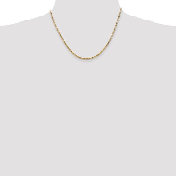 2mm, 14k Yellow Gold, Solid Byzantine Chain Necklace, 18 Inch - Picture 2 of 8
